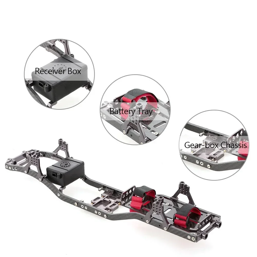 Frame Girder Carbon Graphite Chassis Professionals Frame Rails for 1/10 Axial SCX10 RC Crawler Truck Off-road Car