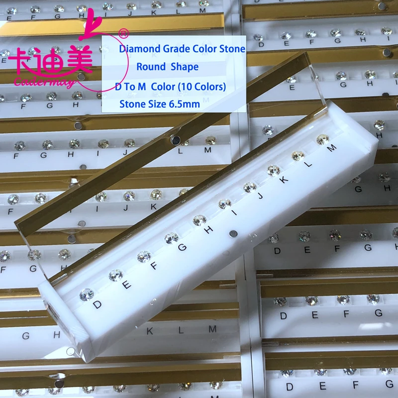 

CADERMAY Teaching Tool Display Diamond Grade Color Standard Scale Master Stone Round Shape Cubic Zirconia Stone Jewelry Tool
