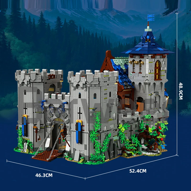 中世の城の家、建物セット、都市のアパート、店舗、建築、モジュール式建物、ブロックモデルキット、大人、子供へのギフト