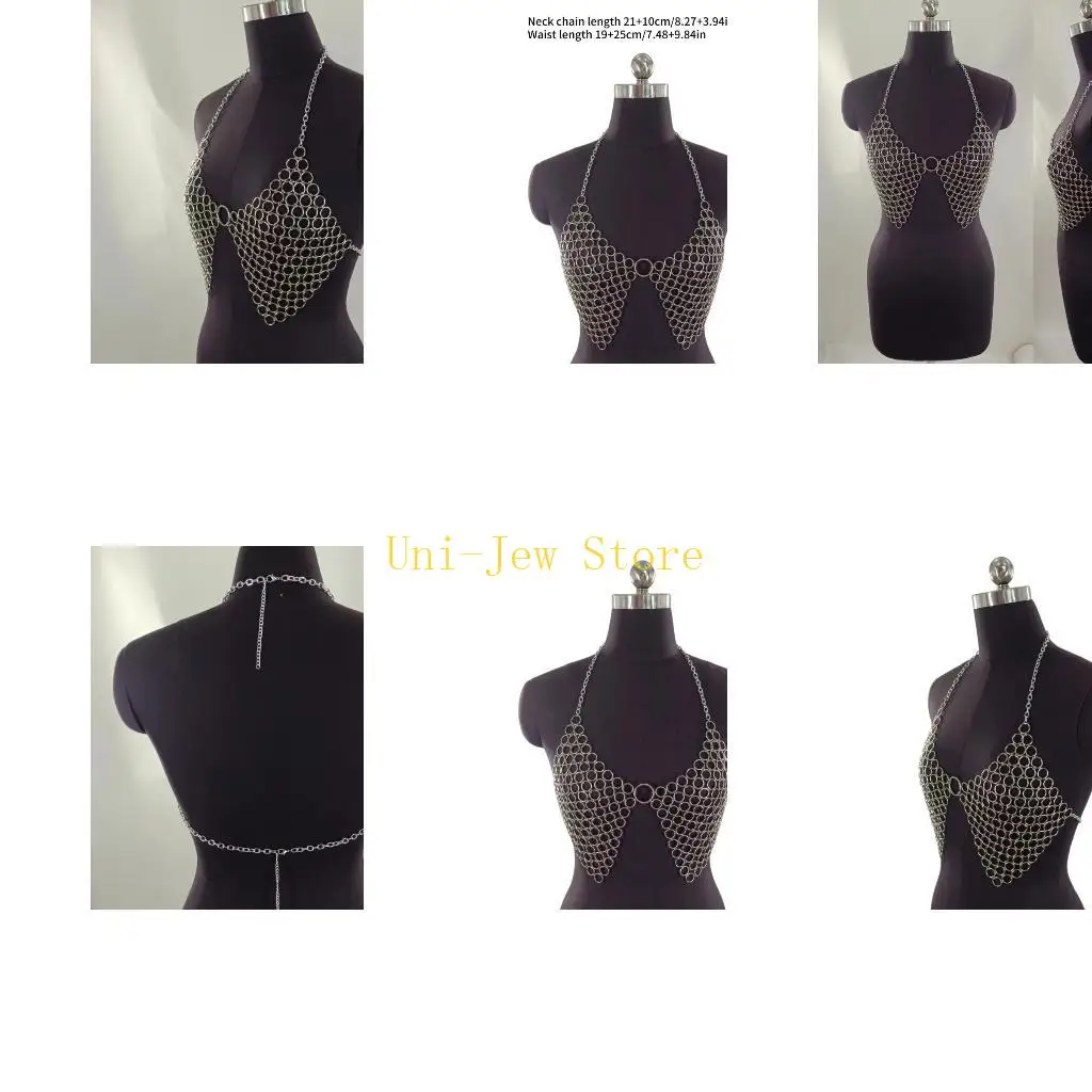 

40GB Stylish Adjustable Body Chain Jewelry With Small Hoop Rings Portable for Beach Parties and Music Festivals