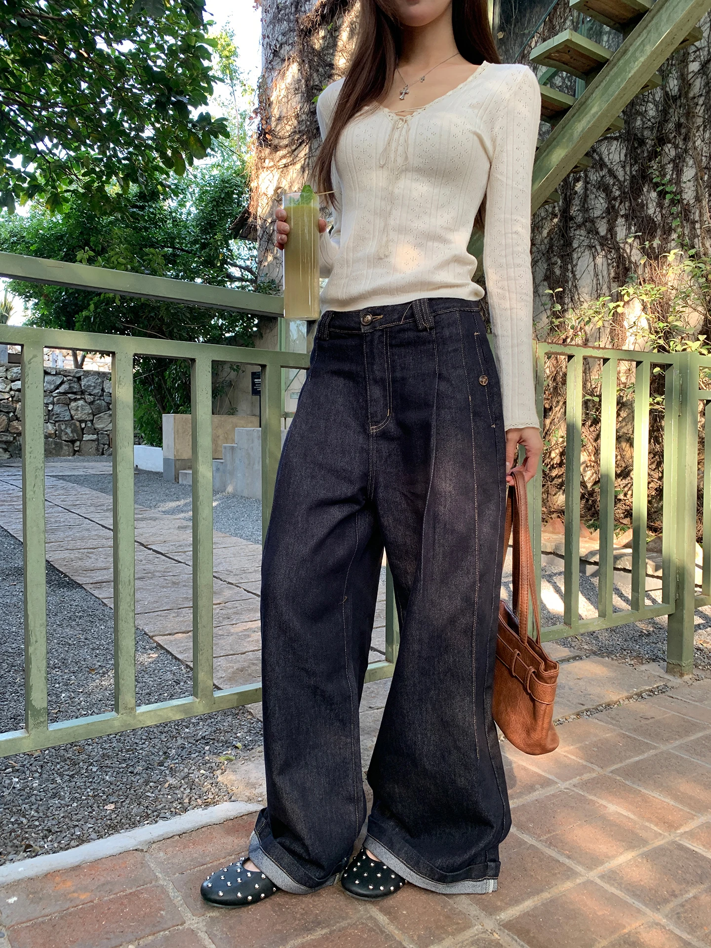 

Red Celebri Denim Jeans Women's Spring New Wide Leg Loose Super Beautiful Street Sle Ultra Good Looking Pants Cotton Low ...