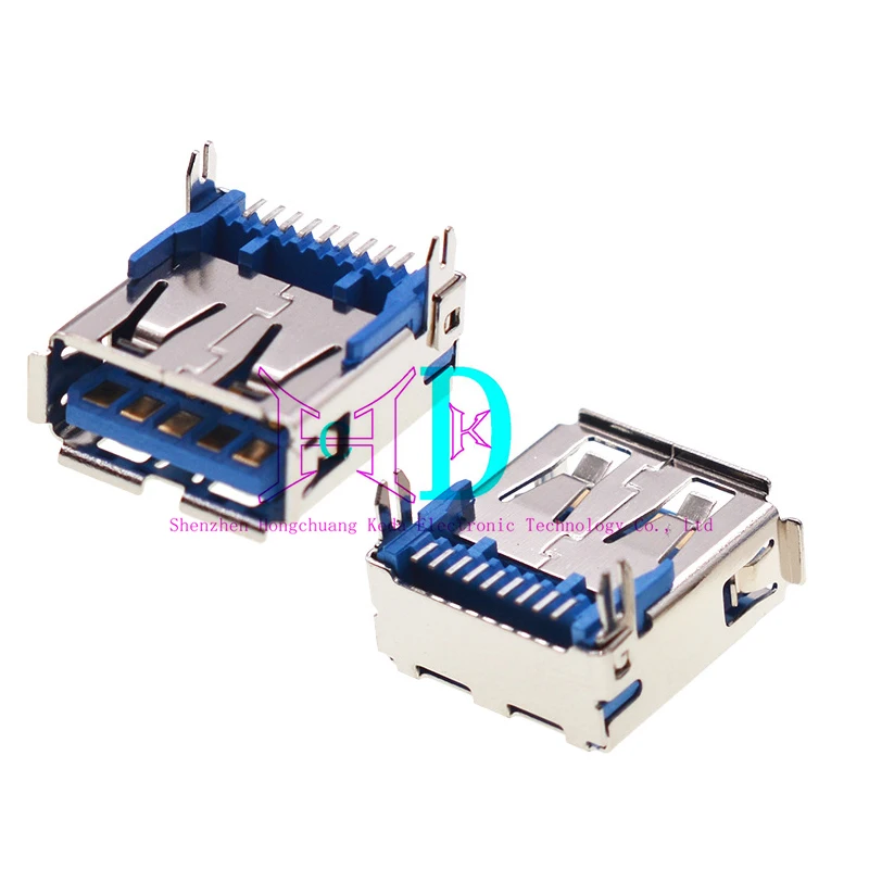 2PCS USB3.0 Connector 3.0 Type A Female Type B Type AF 90 Degree Side Insertion 180 Degree High Speed Interface Printer Terminal