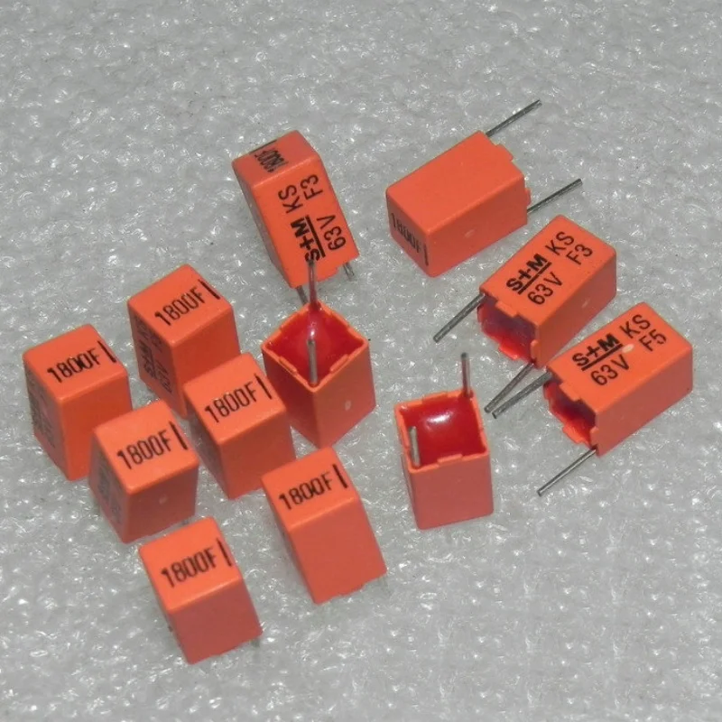 10PCS S + M KS 63V 1800PF 182F 0.0018uf 1% F เกียร์ความแม่นยำสูงฟอยล์ดีบุกตัวเก็บประจุ