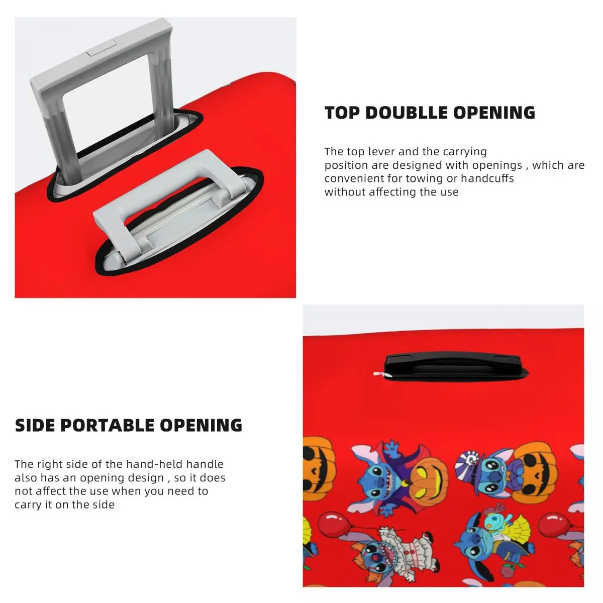 Capa protetora elástica para mala de quebra-cabeça de anime com ponto personalizado para 18-32 polegadas