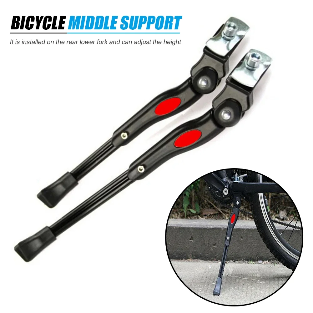MTB-Fahrradständer aus Aluminium, geeignet für 16-26 Zoll Räder, verstellbarer Mountainbike-Seitenständer, hinterer Ständer