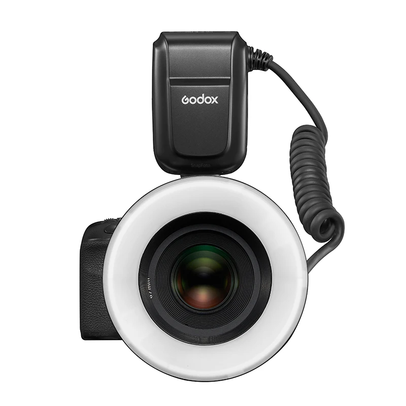 Godox MF-R76 ماكرو LED مصباح مصمم على شكل حلقة 5000K RING76 ماكرو عن قرب Speedlite ضوء فلاش لكانون نيكون 6D 7D 60D 70D كاميرات DSLR