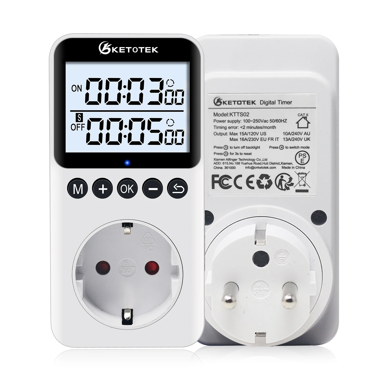 Digital Timer Socket Countdown Intelligent Time Setting Switch Kitchen Timer Outlet Control Socket EU UK US Plug