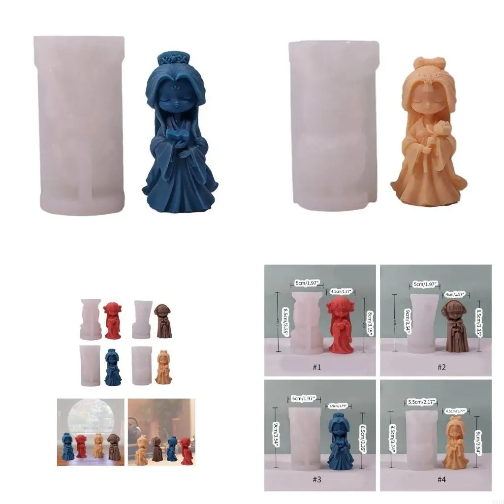 3D Girl Mould Silicone Plaster Resin Mold Making Desktop Decoration Fondant Cake Decorating