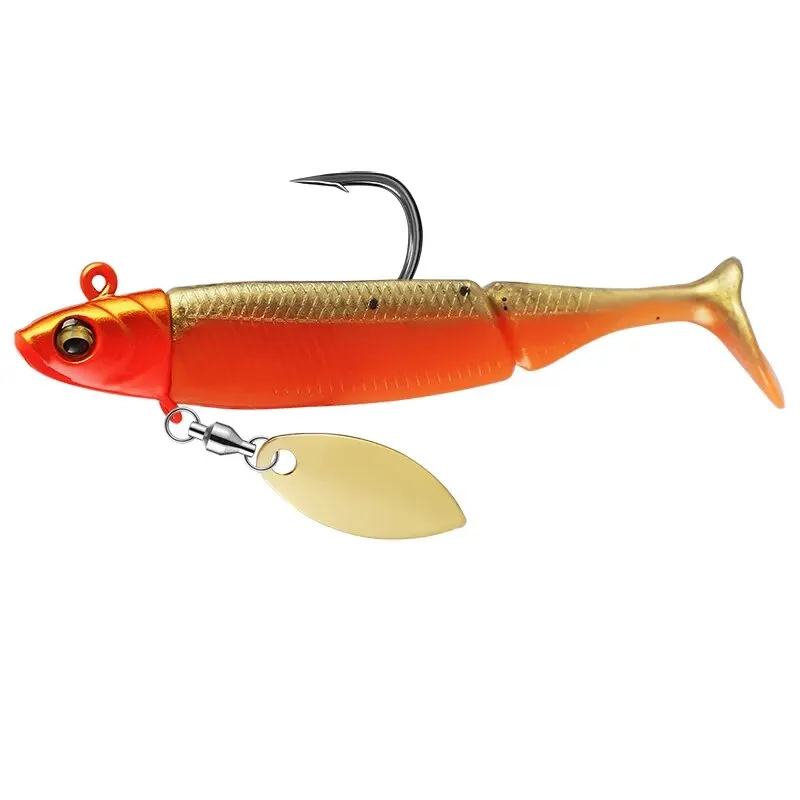 TAIYU Jig Head Zachte Vissen Lokt 21g T-staart Siliconen Lokken Wobblers Metalen Spinner Lepel Aas Voor Snoek forel Bass Visgerei