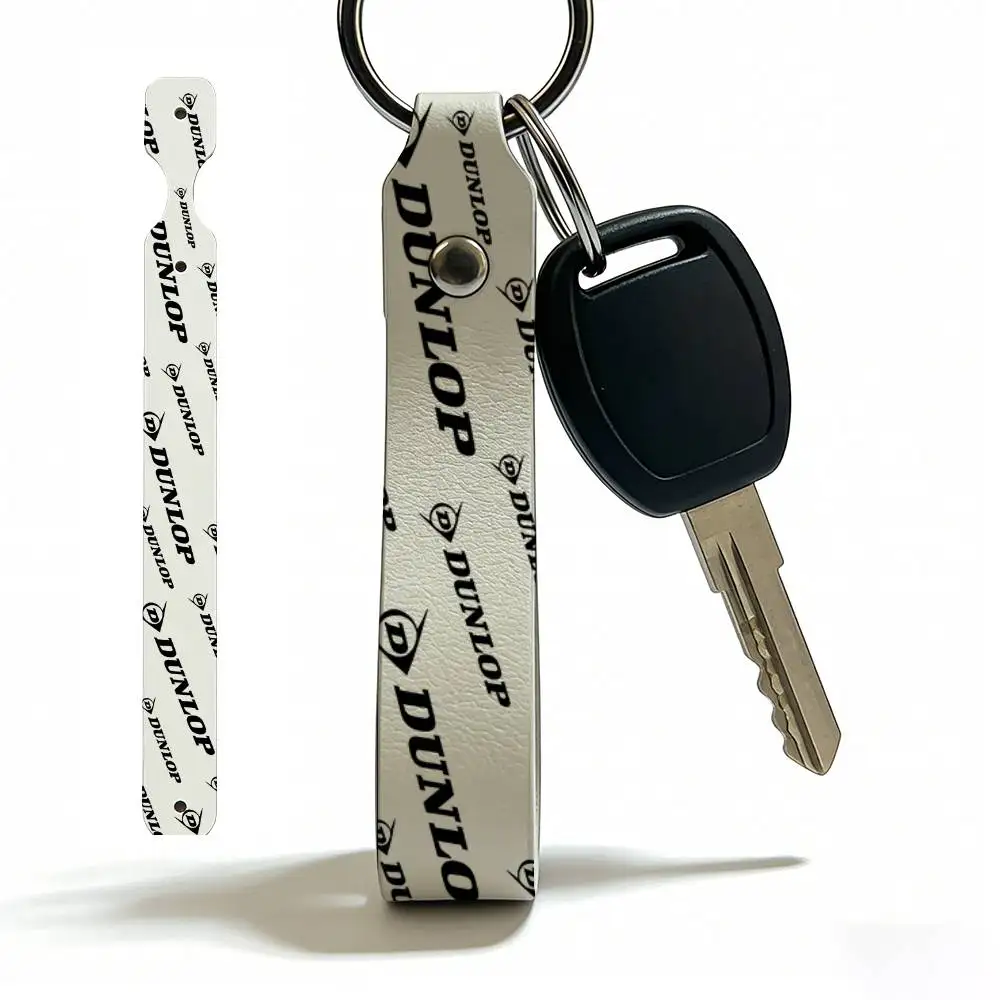 

For Dunlop Soft PU Leather Motorcycle Keychain Lightweight Key Holder For Scooter Racing