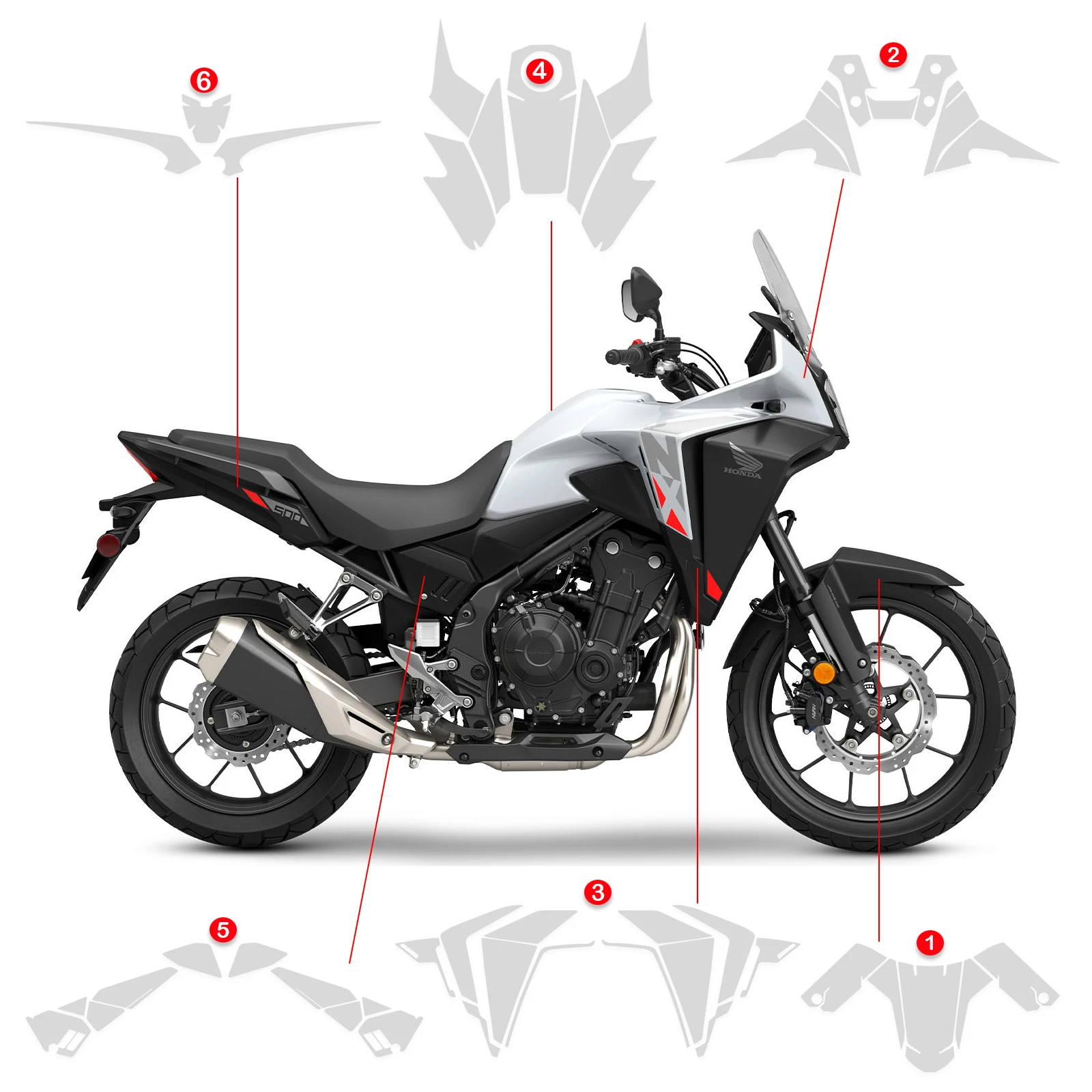 NX500 New Motorcycle Invisible Paint Protection TPU Film For Honda NX 500 nx500 2024-2026 Set Body Fairing Transparent Stickers