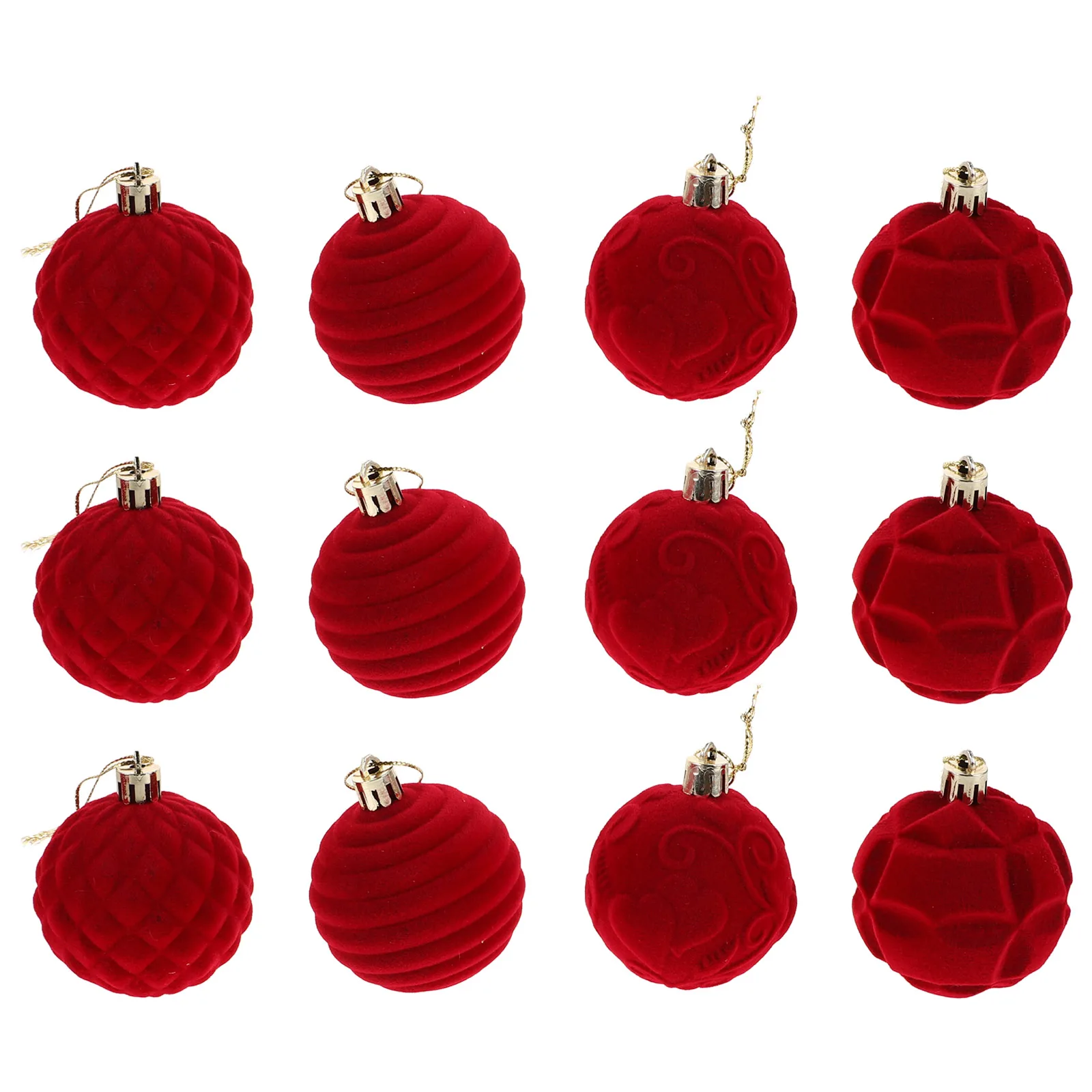 

12pcs Christmas Ornaments Flocked 6Cm Holiday Tree Decor Xmas Hanging Blue Ornaments Ornament For Party Diy Decorations