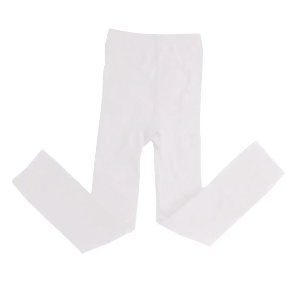 

Girls White Winter Thick Lined Tights Warm Elastic Leggings Ninth Pants Ideal Under Dresses Skirts Tunics for 5-7 Years