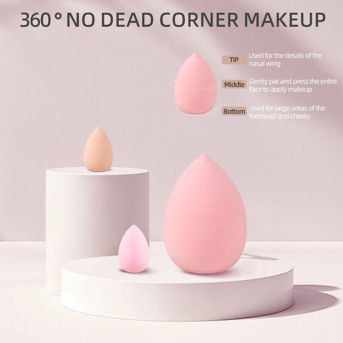 12/20pcs Pink Makeup Tools Kit Makeup Sponge Finger Puff Air Cushion Headband Wristband Makeup Remover Puff Holiday Gift