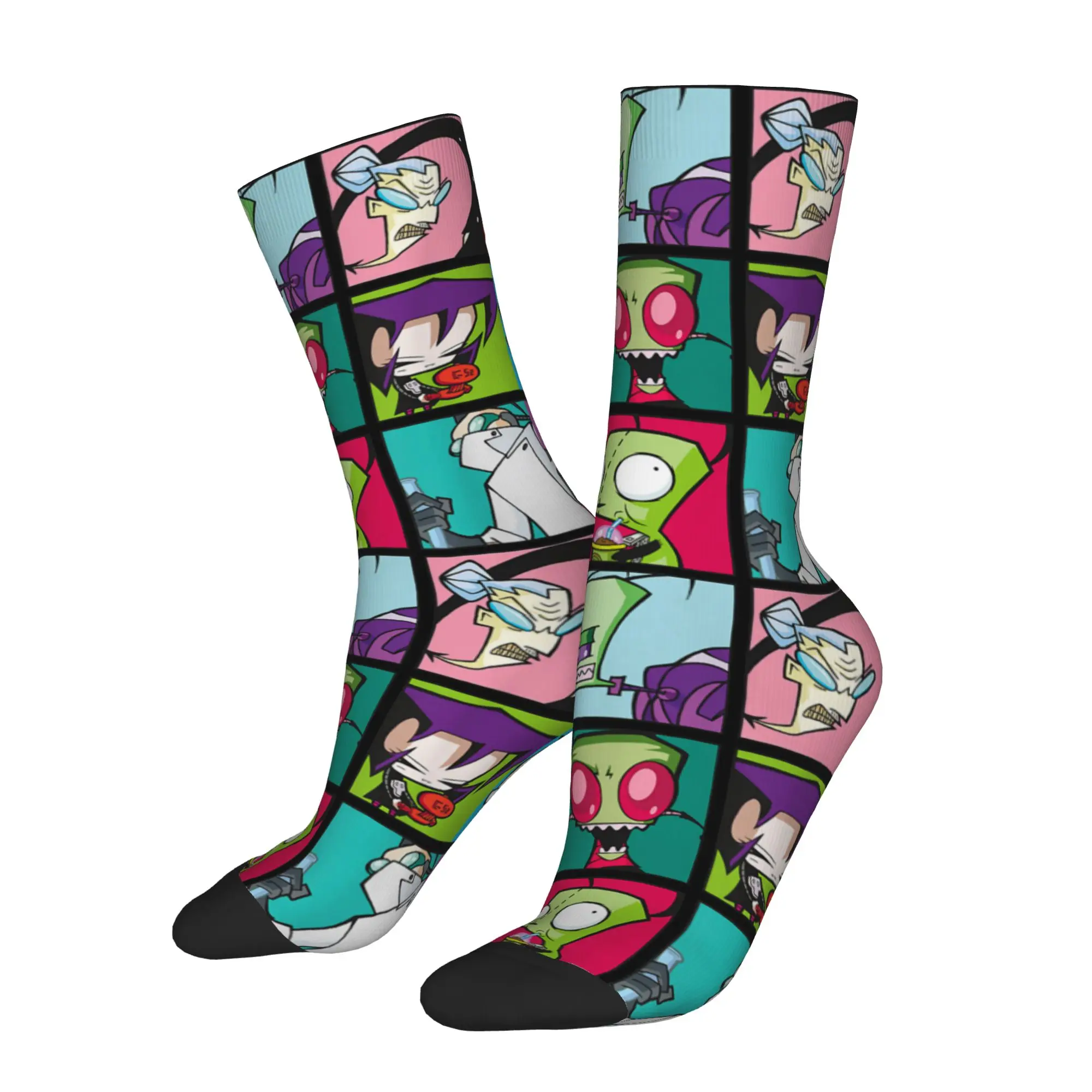 Winter Warm Crazy Design Women Men Invader Zim Characters Socks  Non-slip Football Socks