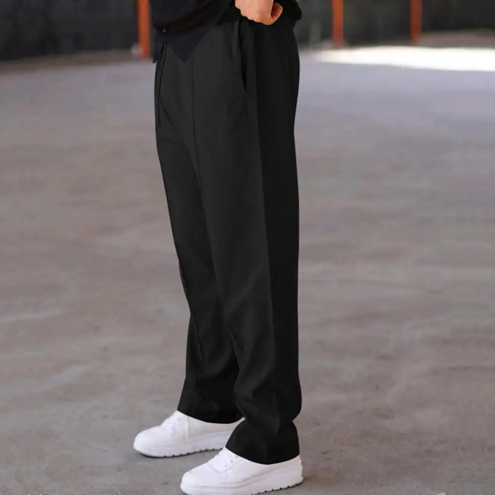 

Men Trousers Men's Wide Leg Sweatpants With Drawstring Waist Pockets For Work Travel Outdoor Activities Loose Fit Trousers Men