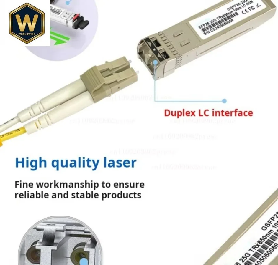 SX For Cisco 25G SFP28 SFP+ Transceiver, 25GBase-SR Module 850nm MMF, Up To 100m, Compatible with SFP-25G-SR-S