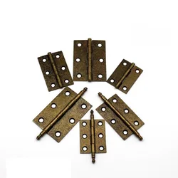 2 PCS Bronze Crown Head Flat Head Iron Hinge Mini Hinge Furniture Cabinet Door Hinge Furniture Hardware