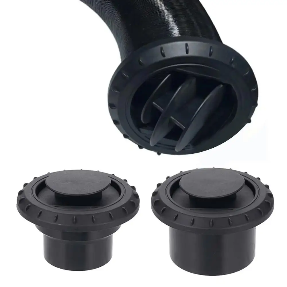 60mm / 75mm Diesel Heater Duct Ducting Air Vent Outlet Flat Pipe Joiner Connector Rotatable Connector Black For Car Truck VAN