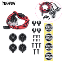 YEAHRUN RC Car Roof Lights HELLA IPF Sticker LEDs Headlights Bright Lamp For 1/10 RC Crawler TRX4 TRX6 Axial SCX10 Upgrade Parts