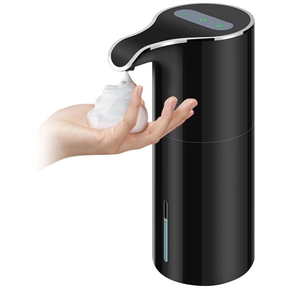 Imagem -02 - Dispensador de Sabão de Espuma Automático-touchless Dispensador de Sabão Elétrico Recarregável Usb 450ml Preto