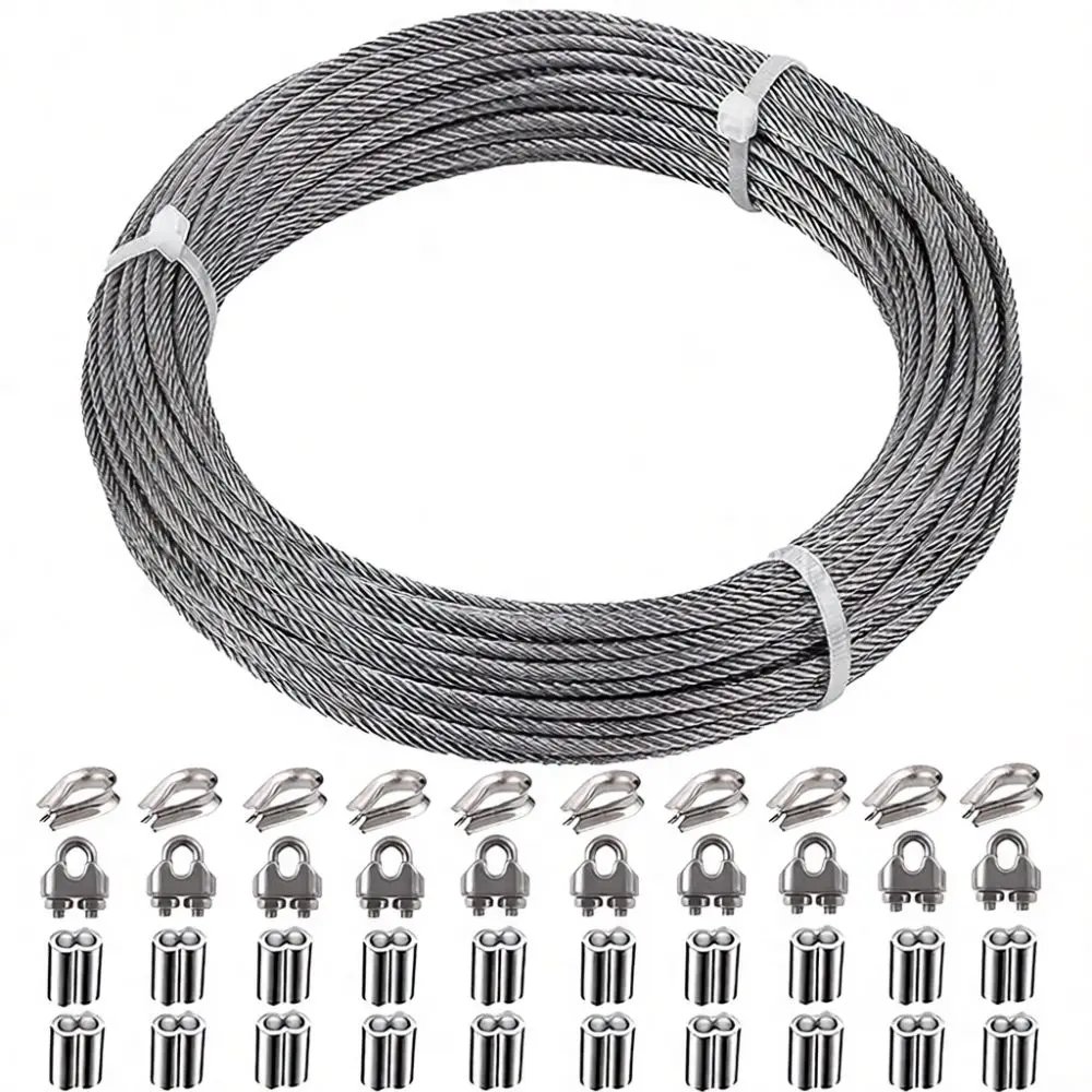 Durable 304 Stainless Steel Wire Rope Soft Flexible Cable For Hanging Pictures Clothesline Elevator Construction