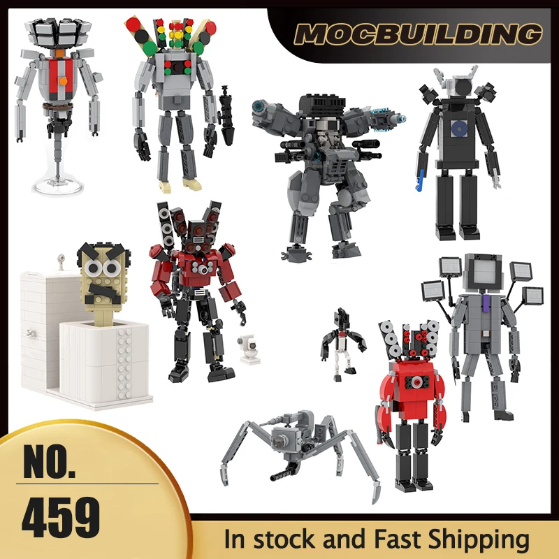 

MOC Movie Game Model Monitoring team Mech TV Man Toilet Audio Robot DIY Assembly Building Blocks Bricks Collection Toys Gifts