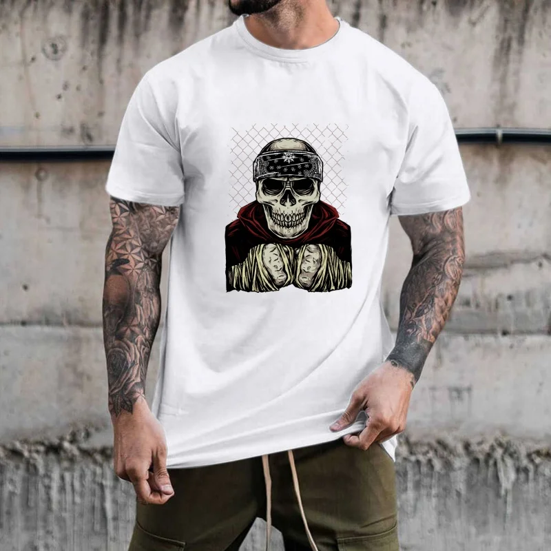 Street - Style Boxing Skull Heat - Transfer White Ink Iron - on Patch, Trendy & Unique Pattern, Suitable for T - shirts/Canvas