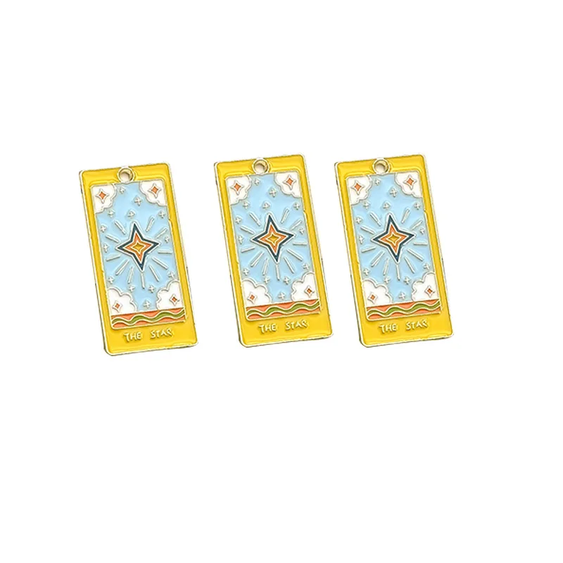 Tarot Card Landscape Pendant DIY Alloy Jewelry Accessories Necklace Keychain Charms Accessories Handmade Materials 50pcs 15*30mm