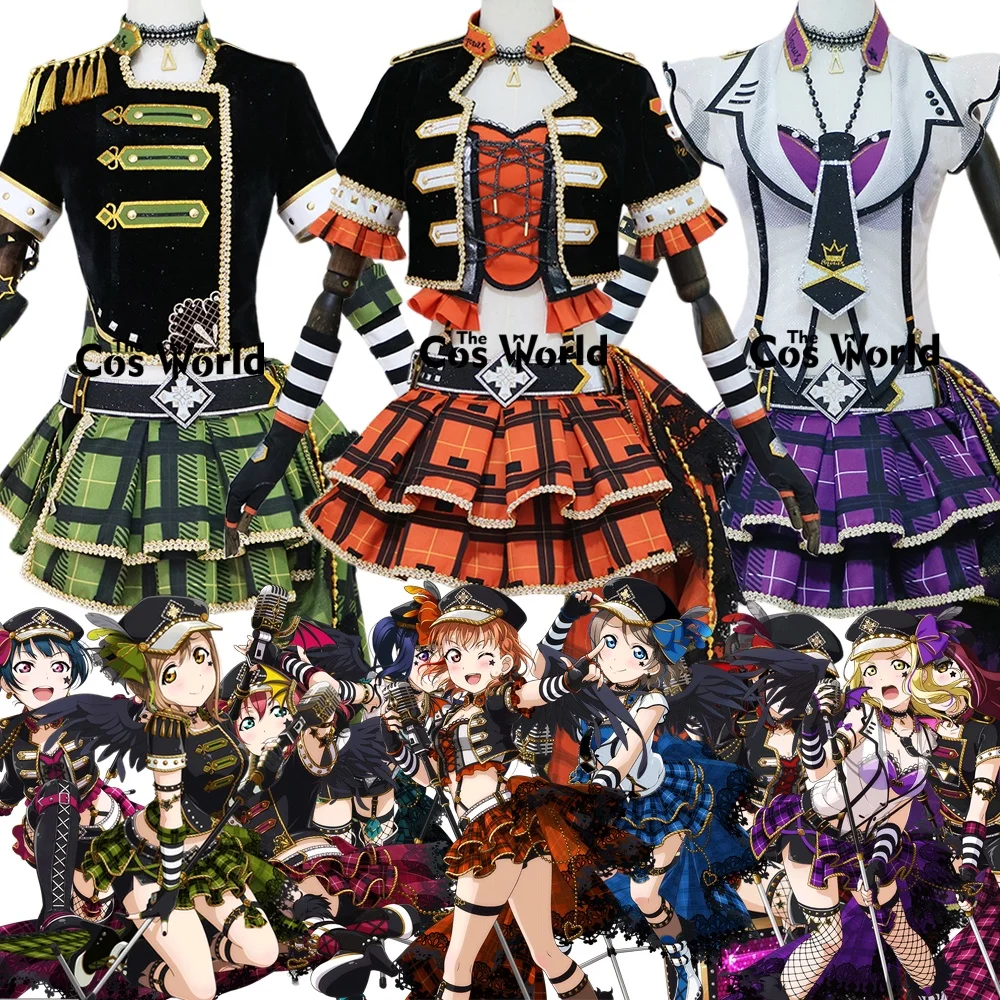 

2025 Love Live Sunshine Aqours Punk Rock 9 Characters Kurosawa Ruby Ohara Mari Kunikida Hanamaru Outfits Anime Cosplay Costumes