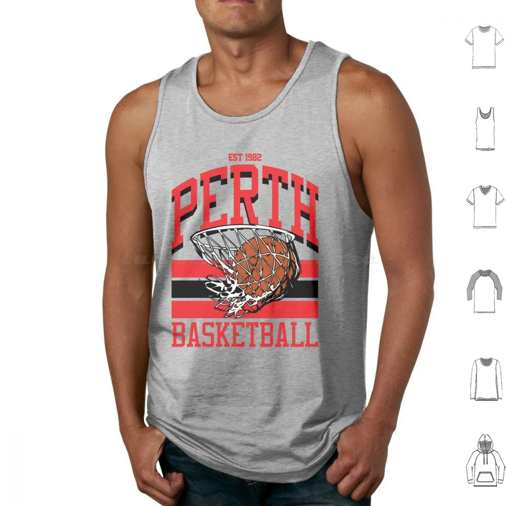 Perth Basketball-Aussie Hoops Heritage Tank Tops Vest Sleeveless Nbl Basketball Australian Basketball Aussie Hoops Heritage