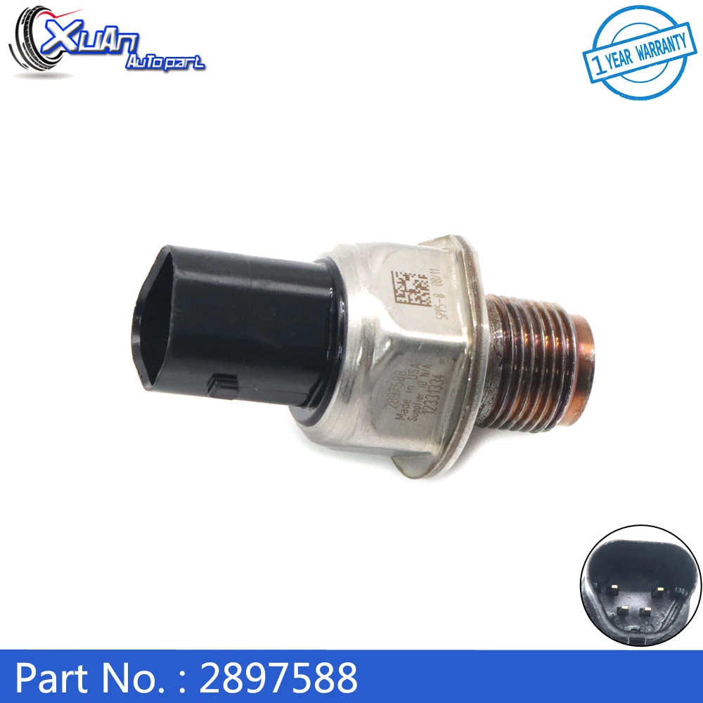 XUAN Fuel Rail Pressure Sensor 2897588 for Cummins for Dodge RAM 2500 3500 4500 5500 Diesels 6.7L 2013 2014 2015 2016 2017