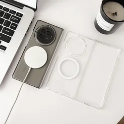 for Vivo Fold X3 Pro foldX3pro Case Ultra-Thin Shockproof Magnetic for Magsafe Wireless Charge Clear Matte Hard Flip Back Cover