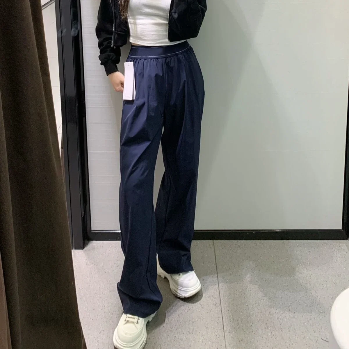 

Summer New Women's Casual Straight Leg Wide Leg High Waist Loose Pants