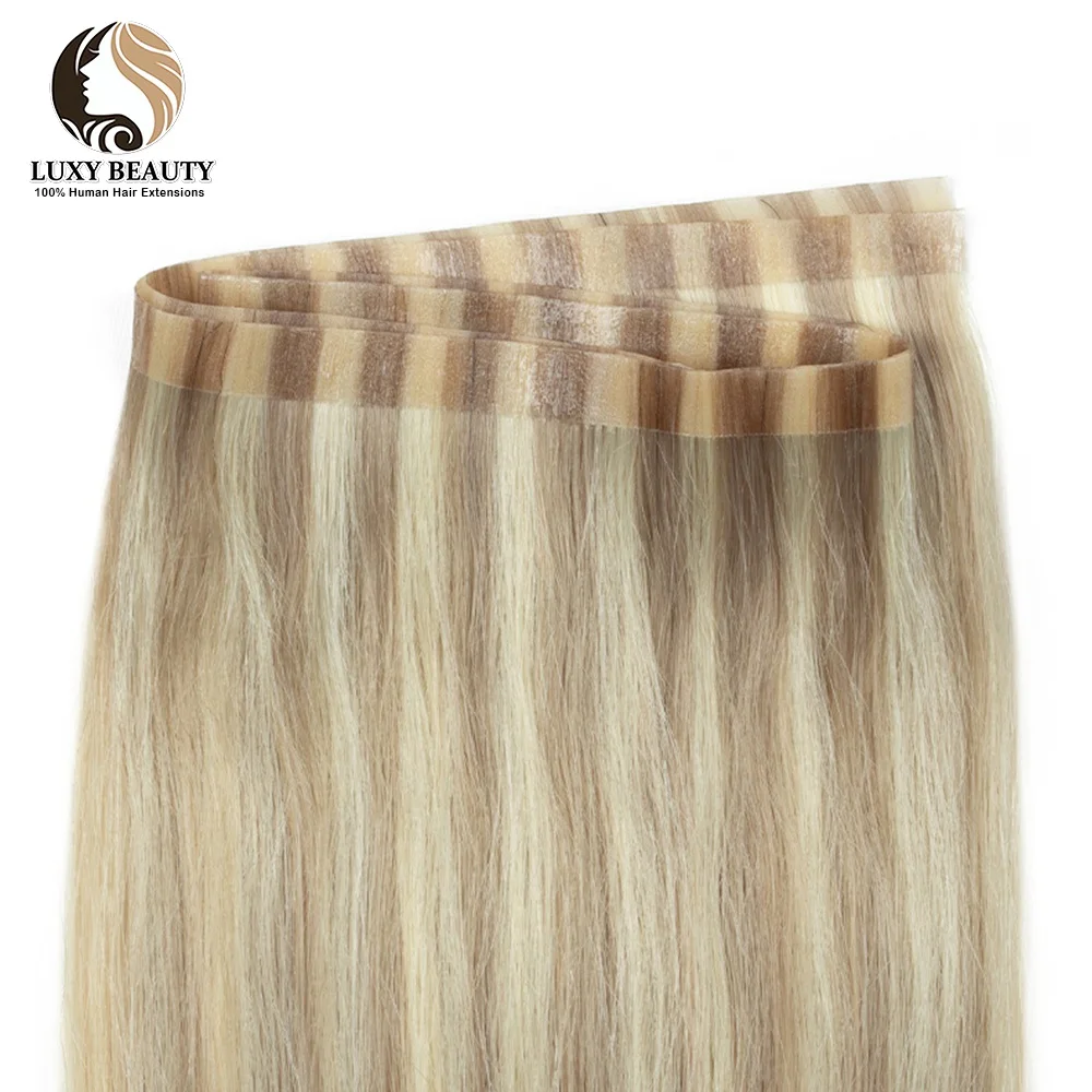 Nahtlose PU-Tape-Haarverlängerungen aus Echthaar, lange PU-Skin-Tape-Haarverlängerungen ohne Kleber, Echthaar für feines Haar, lange Haarverlängerungen – Detail 2