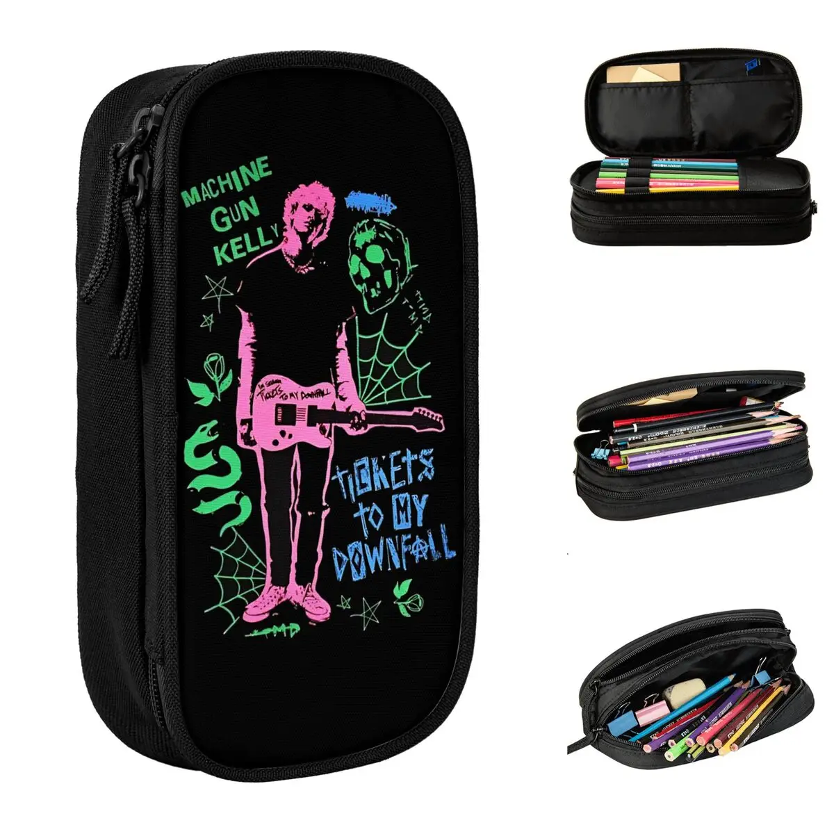 

Fun MGK Lost Americana Tour пенал пеналы коробка для ручек для девочек и мальчиков большие сумки для хранения офисные канцелярские принадлежности на молнии