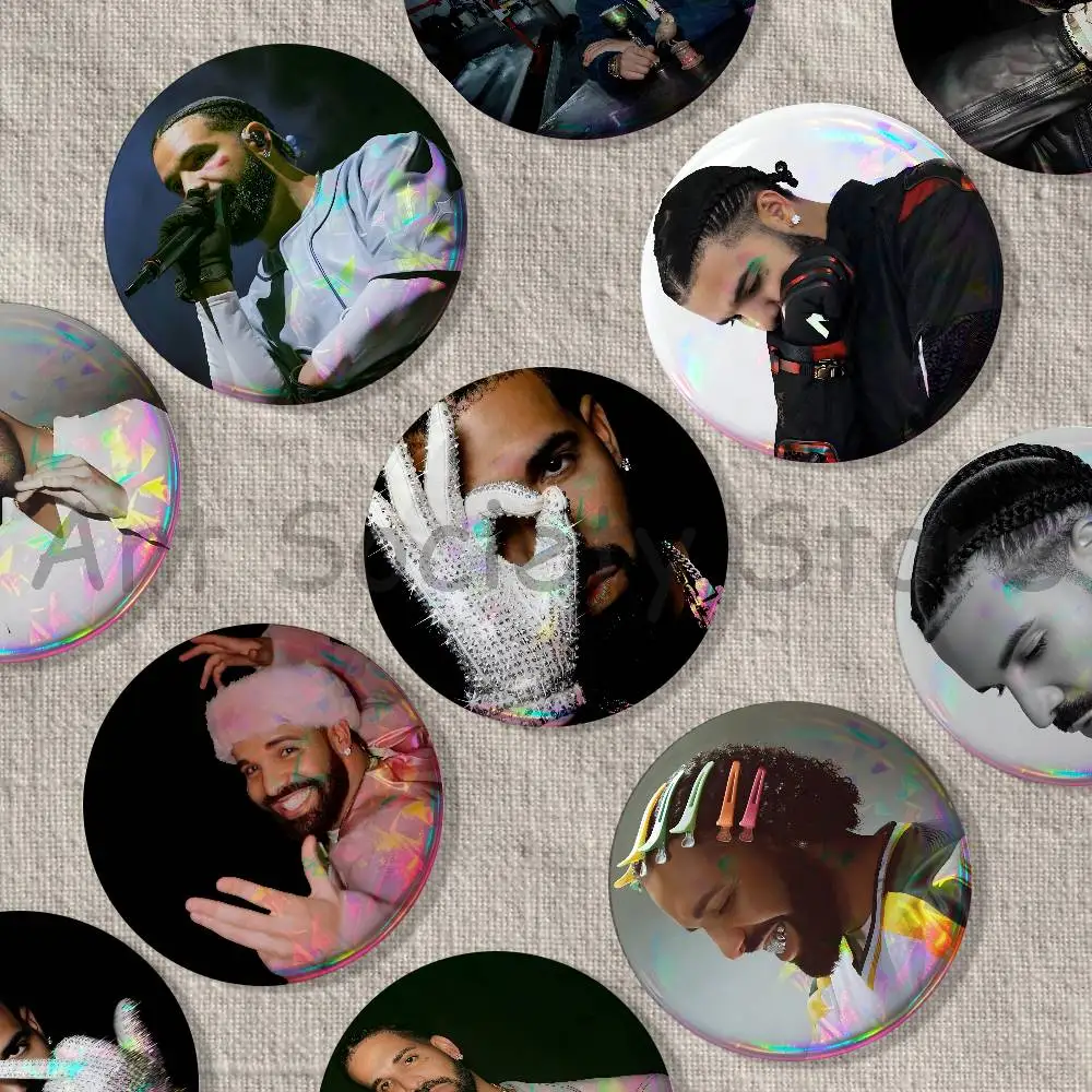 Rapper D-Drake Enamel Pins Funny Cartoon Characters Badge Fashion Jewelry Accessories Round Snap-in Brooch On Backpack