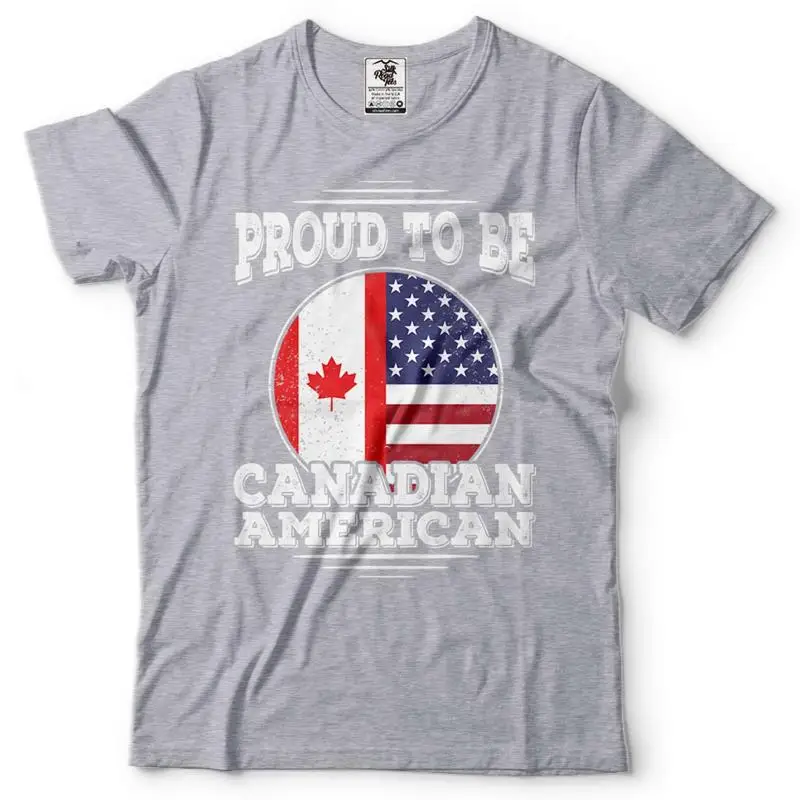Mens Proud To Be American Canadian T Shirt America Canada