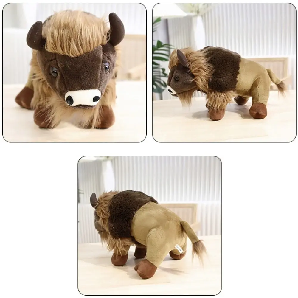 

Cute Long Mane Cattle Animal Plush Doll Stuffed Bull ReaListic Bull Plush Toys Simulation Fluffy Ox Stuffed Dolls Sofa Ornament