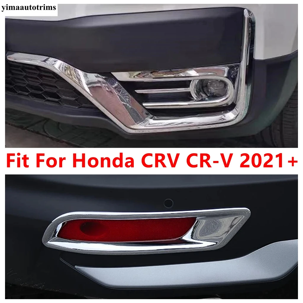 

Front Rear Fog Lights Lamps Eyebrow Frame Decorative Cover Trim ABS Chrome / Carbon Fiber Accessories For Honda CRV CR-V 2021