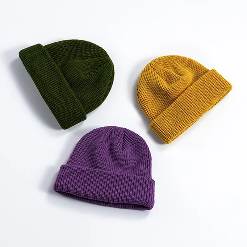 Autumn and winter fashion woolen hat, versatile for men and women students, double-layered warm outdoor windproof knitted hat