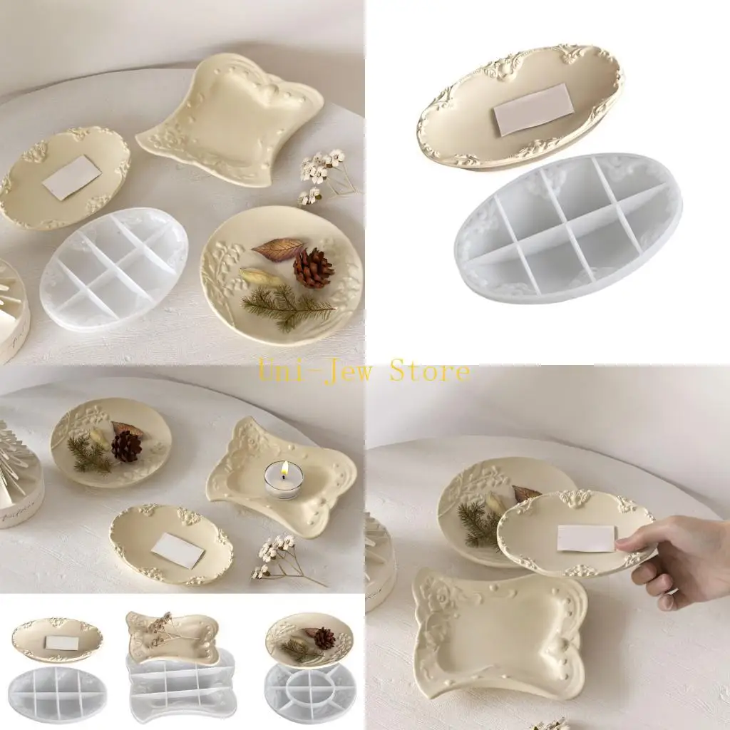 

40GB Multi Silicone Tray Mold Embossed Design Jewelry Soap Display Crafting Tool