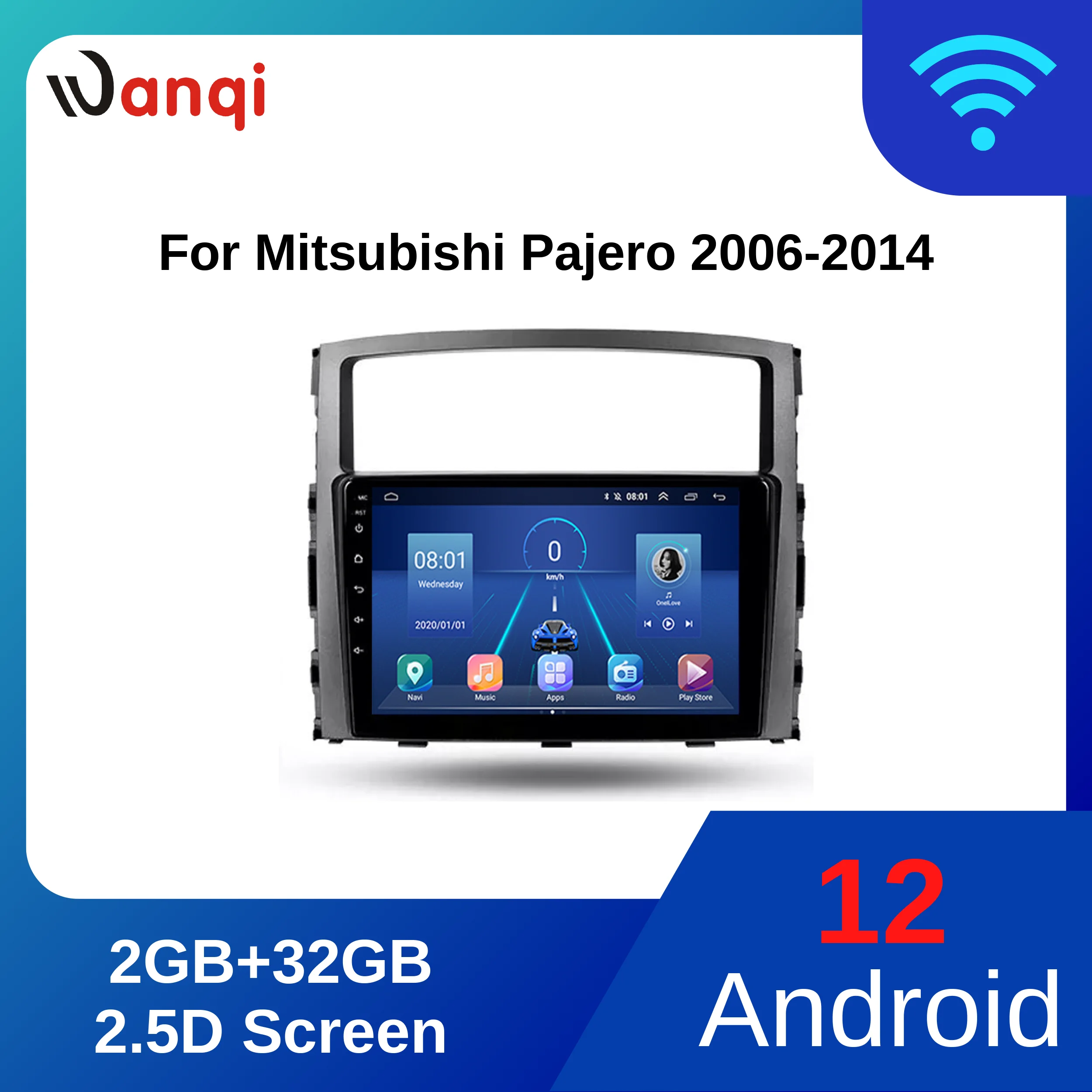 

9 Inch 2.5D Touch Screen Android 12.0 Car DVD GPS Navigation For Mitsubishi Pajero 2006 2007 2008 2009 2010 2011 2012-2014 Radio