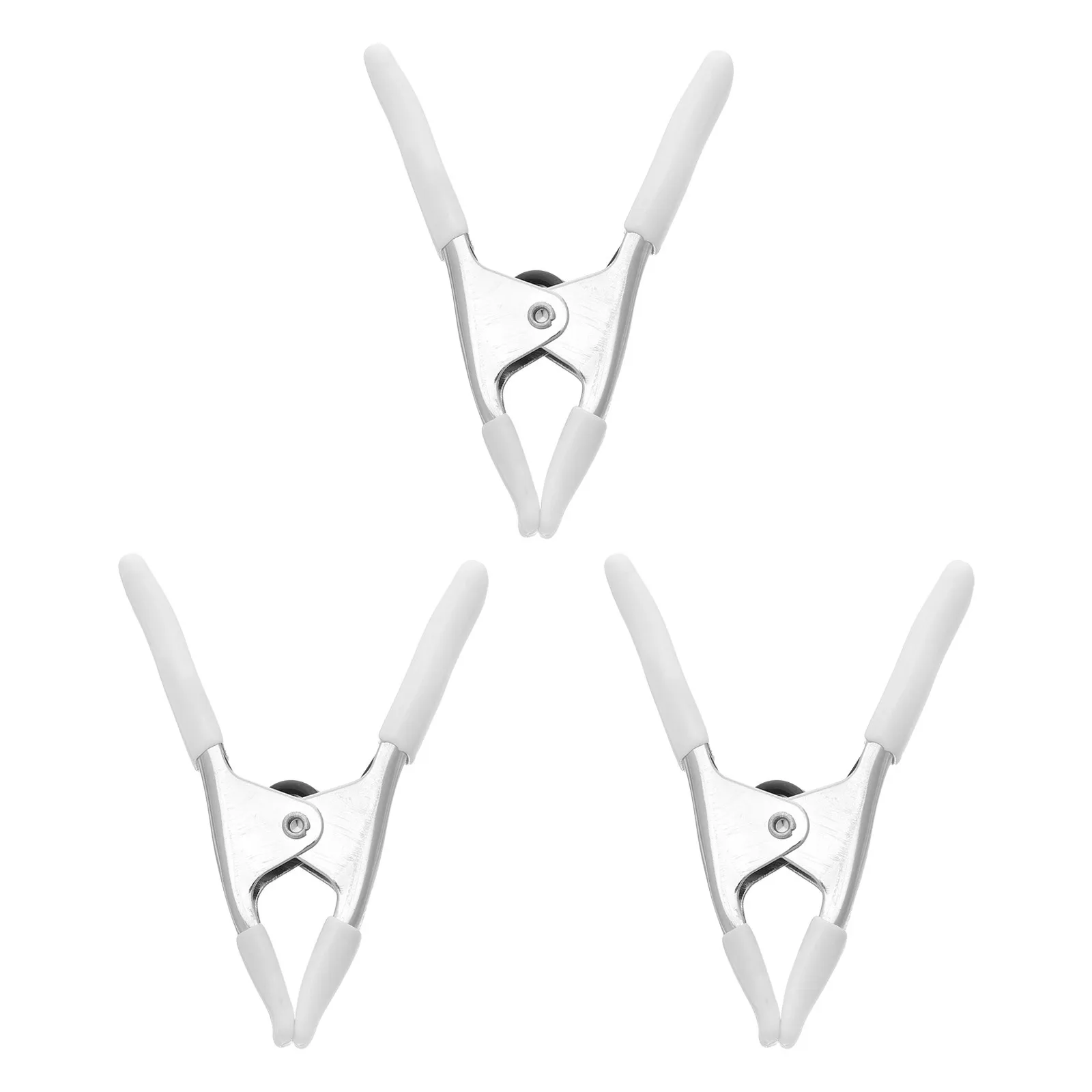 

3pcs 4 Inch Heavy Duty Nickel-Plated Spring Clamps Plastic Coated For Woodworking Crafts Diy Photography Studio Wedding Dress
