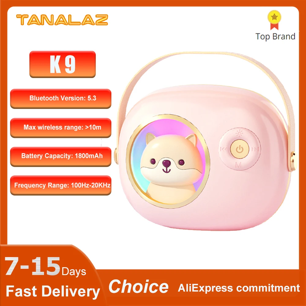 

TANALAZ K9 Karaoke Machine Portable Bluetooth 5.3 PA Speaker System with 1-2 Wireless Microphones Home Family Singing Child Gift