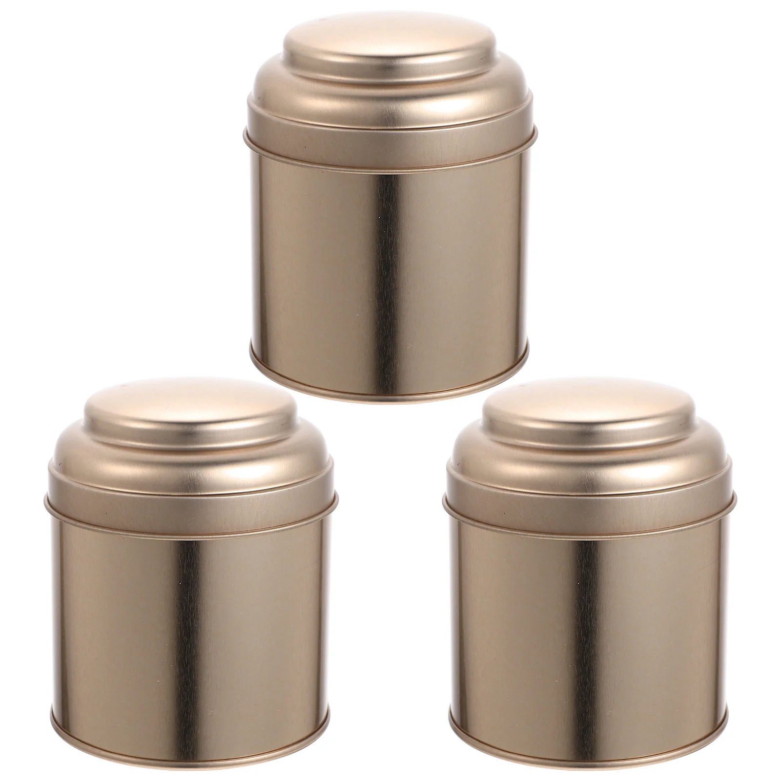 

3pcs Aroma Jars Tinplate Tea Containers Sealing Storage Canisters Rose Gold Multi-Function Household Organizer
