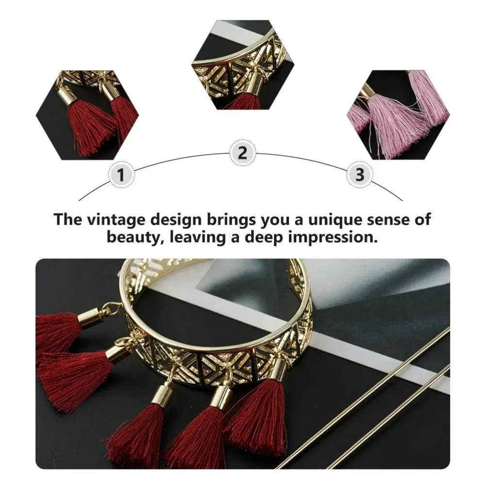 Jepit Rambut Rumbai Braket Kubah Aloi Stik Rambut Berongga Modis Pin Rambut Emas Aksesori Rambut Pengantin