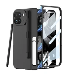 With Touch Pen Screen Protector Bracket Magnetic Hinge Protection Hard PC Cover For Google Pixel 9 Pro Fold Case