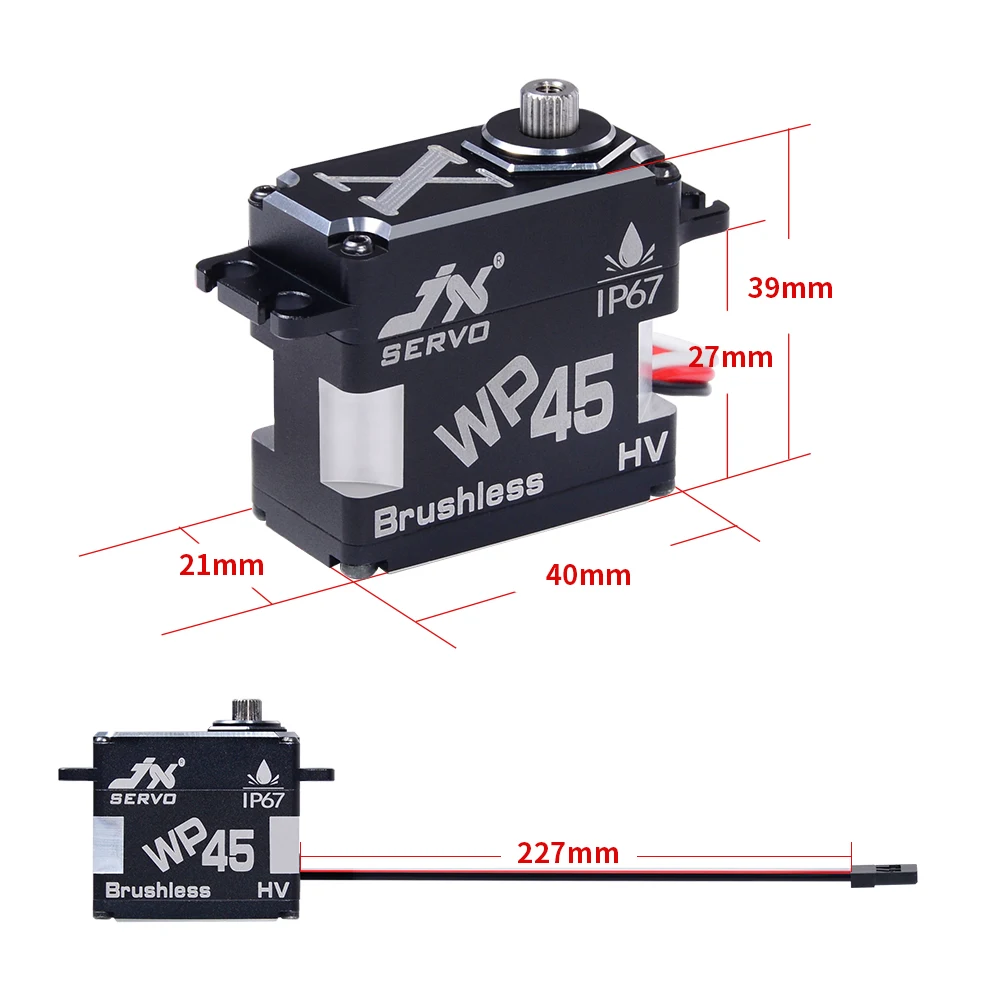 JX WP45 45KG 8.4V 0.11sec IP67 Rated Waterproof Steel Gear Aluminum Coreless Servo for RC Car Truck Robot