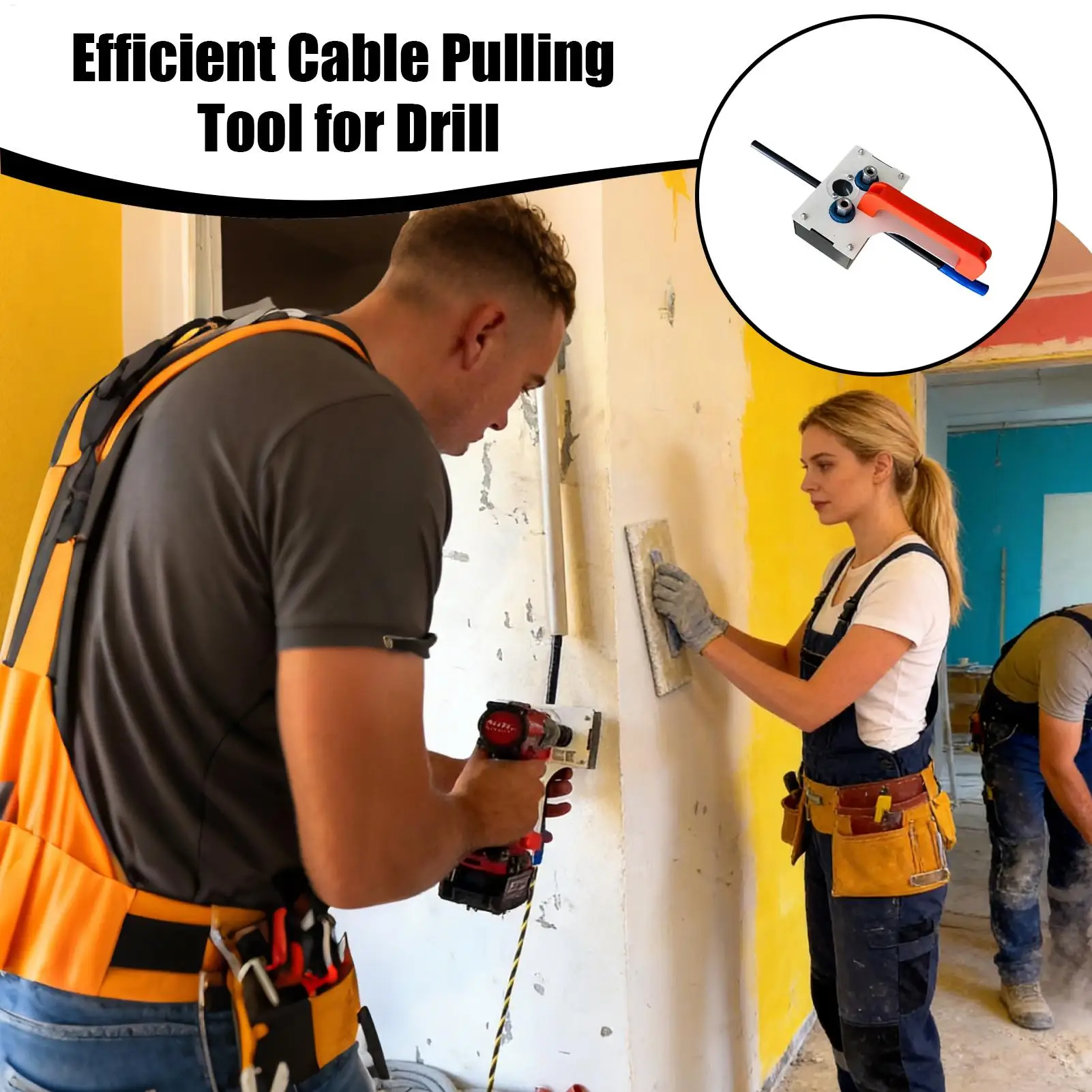 Wire Puller Heavy Duty Handheld Wiring Tools 8mm Wire Tugger for Electrician for Pipe Narrow Spaces Wall Underground Data Center